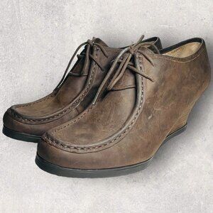 Lauren Ralph Lauren Women’s 10B‎ Brown Denver Oxfords Wedge Heels Shoes Booties